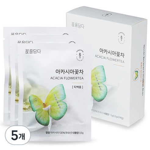 꽃을담다 나비티백 아카시아꽃차, 0.5g, 3개입, 5개