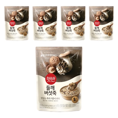 햇반 들깨버섯죽, 420g, 5개