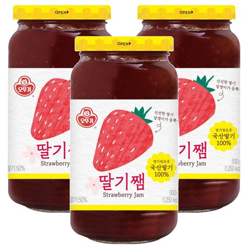 오뚜기 딸기쨈, 500g, 3개