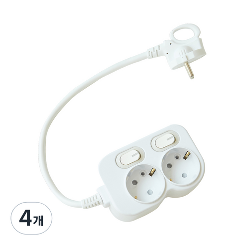 에코파워탭 LED 개별 멀티탭 2구 EPM-L202, 40cm, 4개