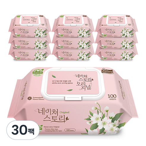 네이처스토리 오리지널 물티슈 캡형, 100개입, 30개