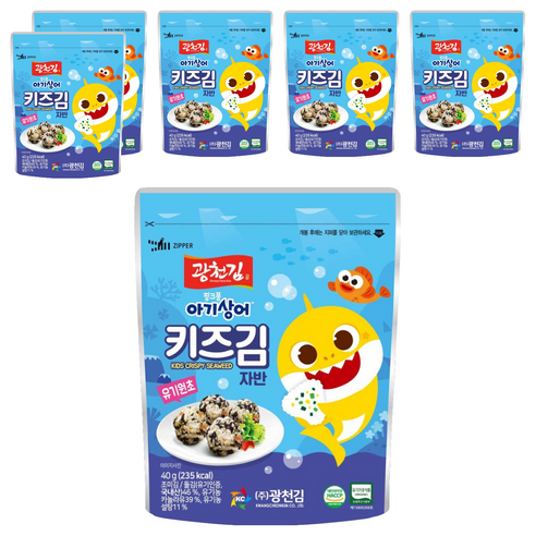광천김 핑크퐁 키즈김자반, 40g, 6개