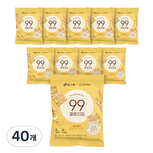 빙그레 99칼로리칩 버터솔트, 30g, 40개