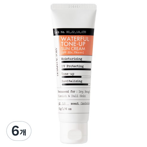 더마팩토리 워터풀 톤업 선크림 SPF50+ PA+++, 50g, 6개