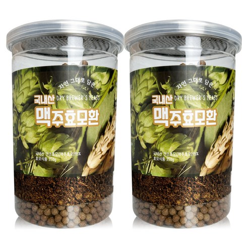 헬로우그린 맥주효모환 통, 350g, 2개