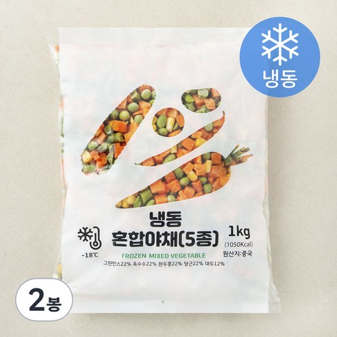 혼합야채 5종 (냉동), 1kg, 2봉