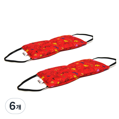 아이러브허브 허브 눈 찜질팩 아이마스크 레드, 6개, 1개입