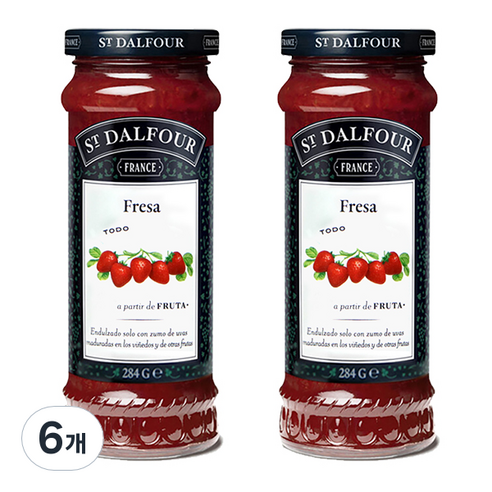 샹달프 과일잼 딸기, 284g, 6개