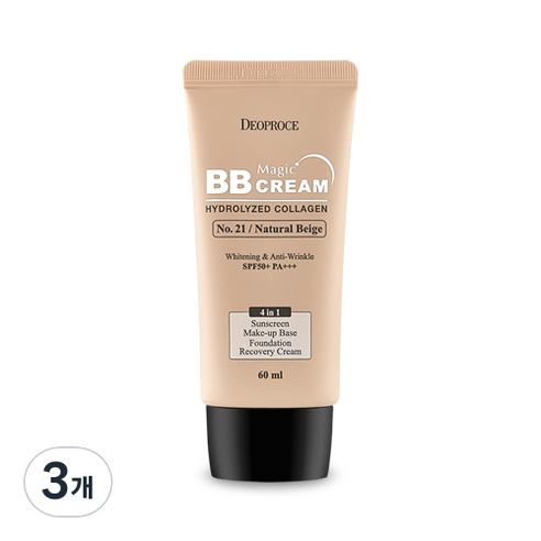 디오프러스 매직 비비크림 SPF50+ PA+++ 60ml, 21호 내추럴베이지, 3개