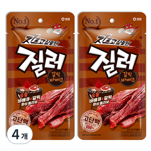 샘표 질러 갈릭바베큐 육포, 30g, 4개