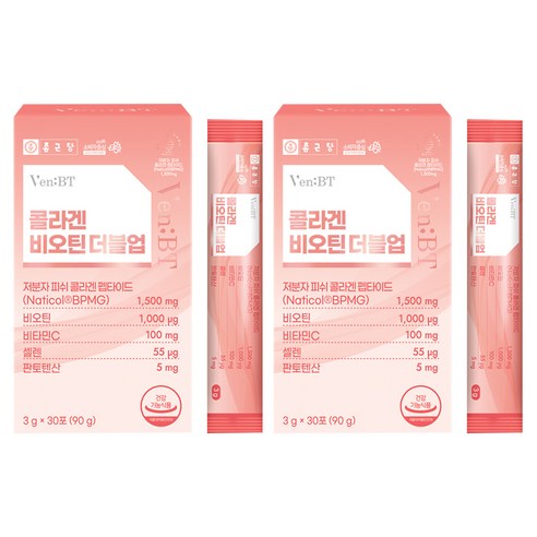 종근당 벤비티 콜라겐 비오틴 더블업 30P, 90g, 2개