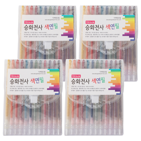 디자인드림 승화전사 색연필, 12색, 4세트