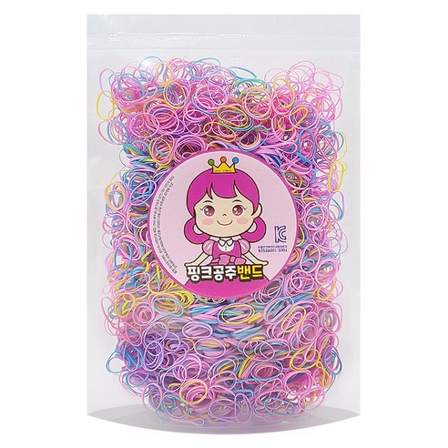 핑크공주밴드 유아 머리고무줄 100g