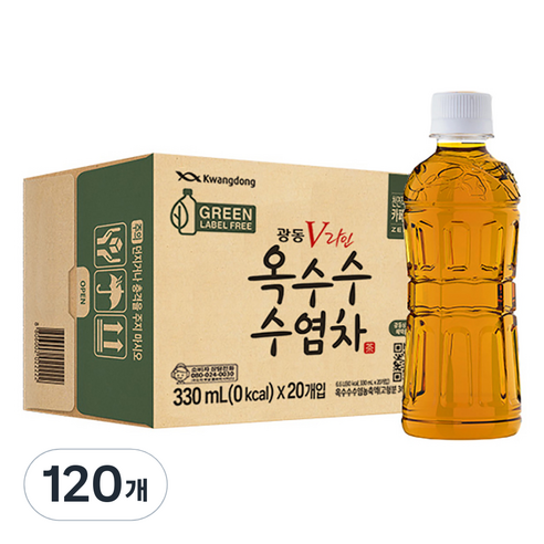 광동옥수수수염차 그린 무라벨, 330ml, 120개