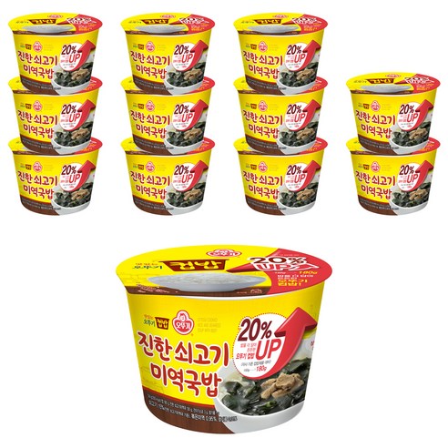 오뚜기 컵밥 진한쇠고기 미역국밥, 12개입, 314g