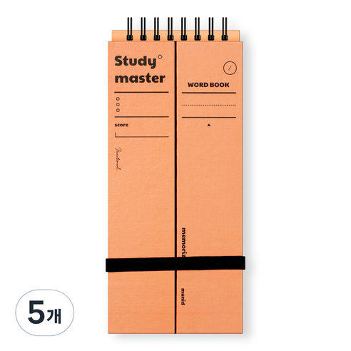 뮤니드 스마트 단어 암기장 140매, 오렌지, 5개