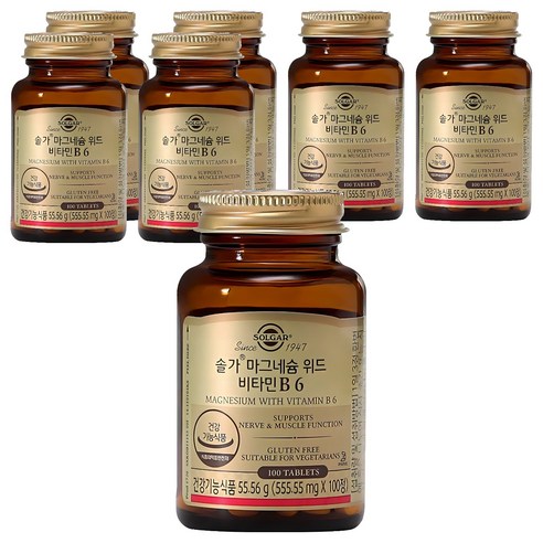 솔가 마그네슘 위드 비타민 B6, 100정, 7개