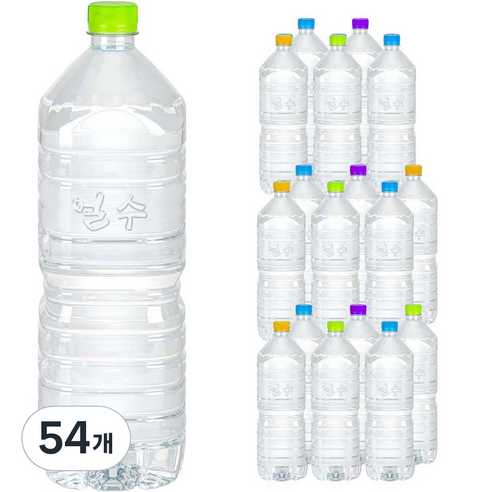 얼수 무라벨 생수, 2L, 54개