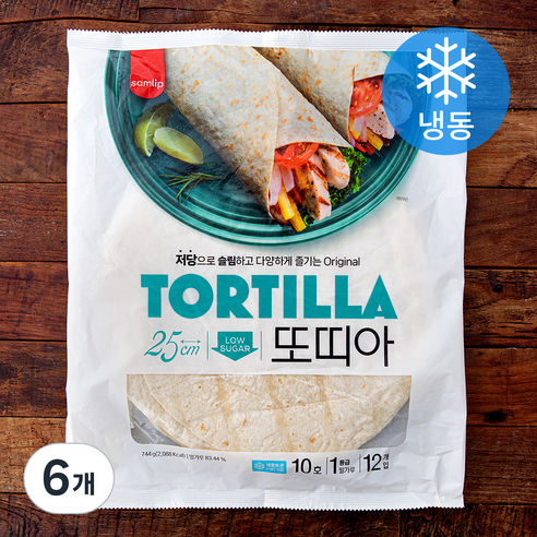 삼립 또띠아 10호 (냉동), 62g, 6개, 12개입