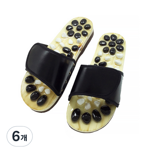 알럽홈 스톤마사지 발지압 슬리퍼 265~270mm, 6개, 블랙