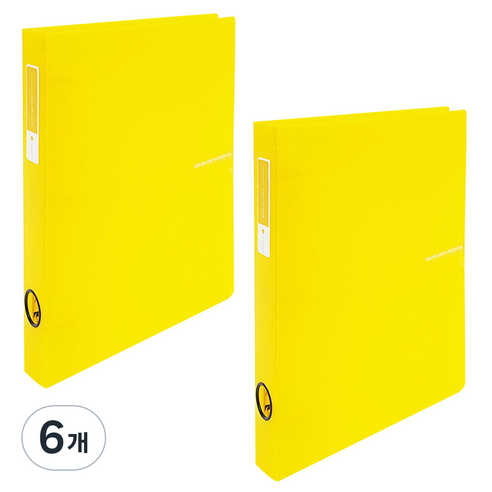에코청운 투명 칼라칩 3공 D링 바인더 3cm A4, 노랑, 6개