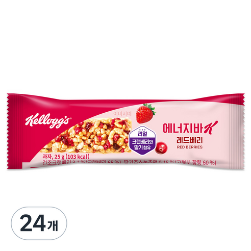 켈로그 에너지바 K 레드베리, 25g, 24개