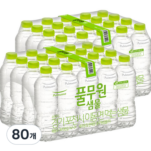 풀무원샘물 무라벨 생수, 500ml, 80개