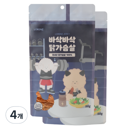 로렌츠 강아지 간식 바삭바삭 닭가슴살, 닭, 50g, 4개