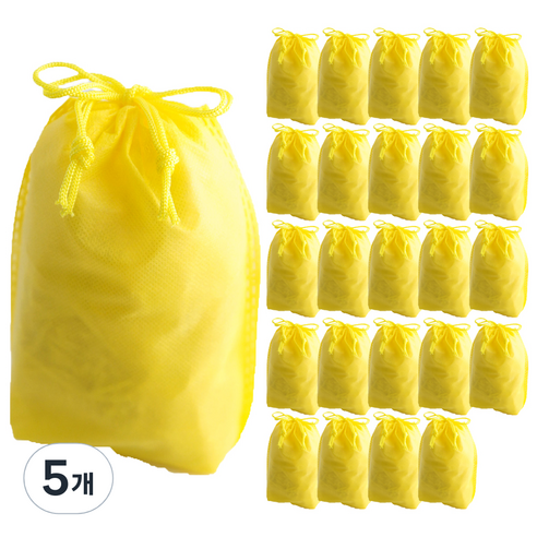 부직포 복주머니 더스트백 20 x 27 cm 25p, 옐로, 5개
