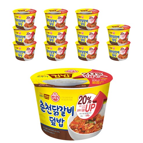 오뚜기 맛있는 컵밥 춘천닭갈비덮밥, 280g, 12개