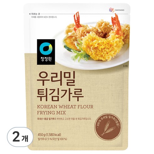 [청정원] 우리밀 튀김가루, 450g, 2개