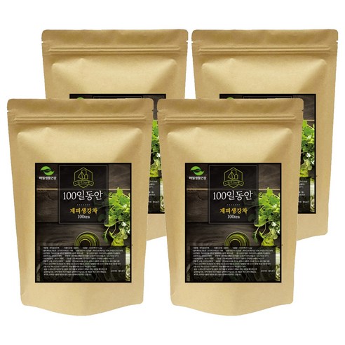 해밀생활건강 100일동안 계피 생강차 삼각티백, 1.2g, 100개입, 4개