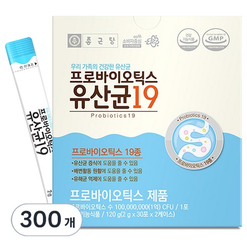 종근당 프로바이오틱스 유산균 19, 60g, 10개