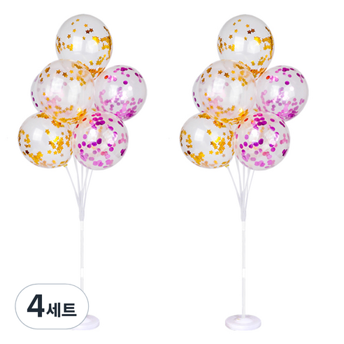 파티쇼 풍선꽂이 장식 세트 130cm 컨페티, 3번, 4세트