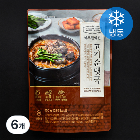 신세계푸드 쉐프컬렉션 고기 순댓국 (냉동), 450g, 6개