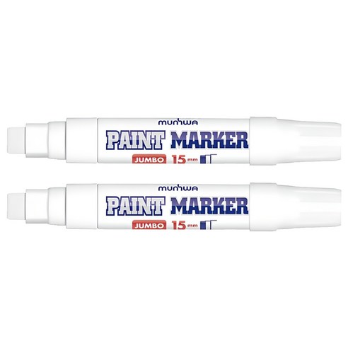 문화연필 점보 페인트 마카 하양 15mm, 1색, 2개