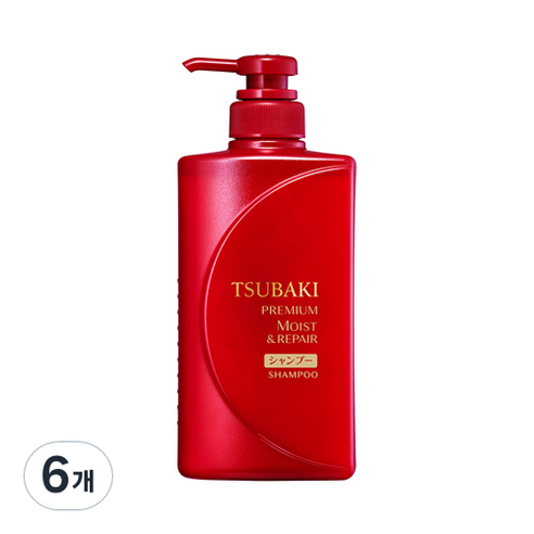 츠바키 프리미엄 모이스트 & 리페어 샴푸, 490ml, 6개