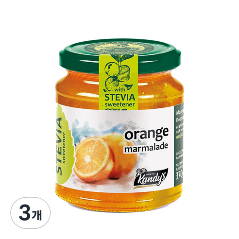 캔딜라스 스테비아 오렌지 마멀레이드잼, 370g, 3개