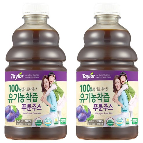테일러팜스 유기농 착즙 푸룬주스, 946ml, 2개