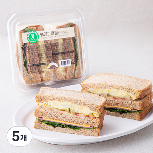 그린래빗 햄에그 클럽 샌드위치, 230g, 5개
