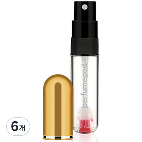 트라발로 퍼퓸팟 퓨어 펌핑식 충전 휴대용 향수공병 5ml, 6개, 골드