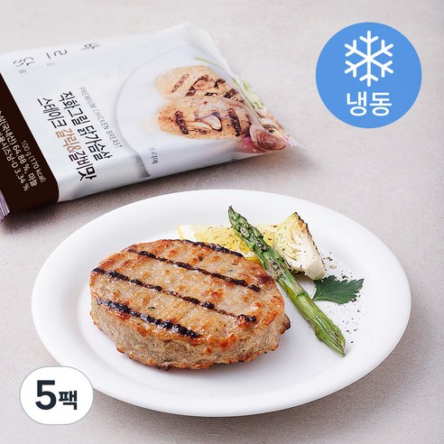 바르닭 직화그릴 닭가슴살 스테이크 갈릭 & 갈비맛 (냉동), 100g, 5팩
