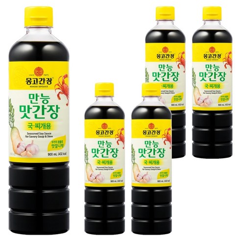 몽고간장 국찌개용 만능 맛간장, 900ml, 5개