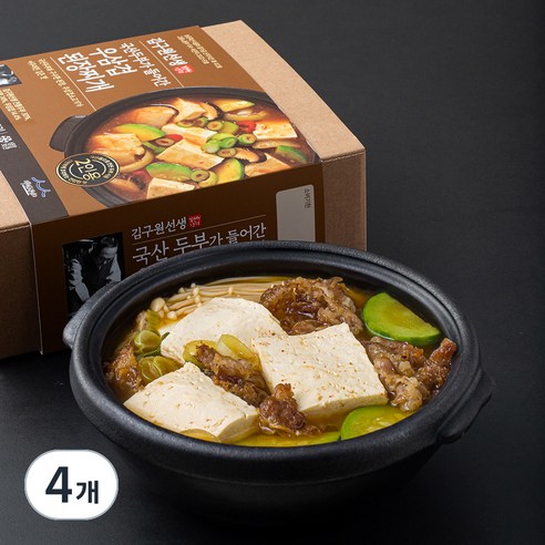 김구원선생 국산두부가 들어간 우삼겹 된장찌개 밀키트, 416g, 4개