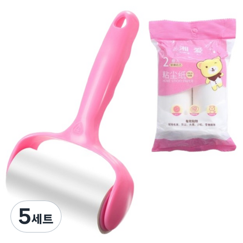 세컨드베스트 먼지제거롤러 테이프클리너 + 30매 x 2p 세트, 5세트