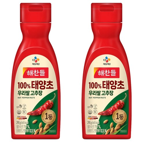 100% 태양초 우리쌀 고추장, 290g, 2개