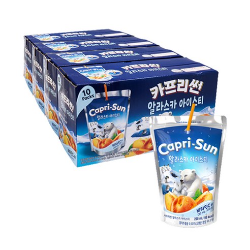 농심 카프리썬 알라스카 아이스티, 200ml, 40개