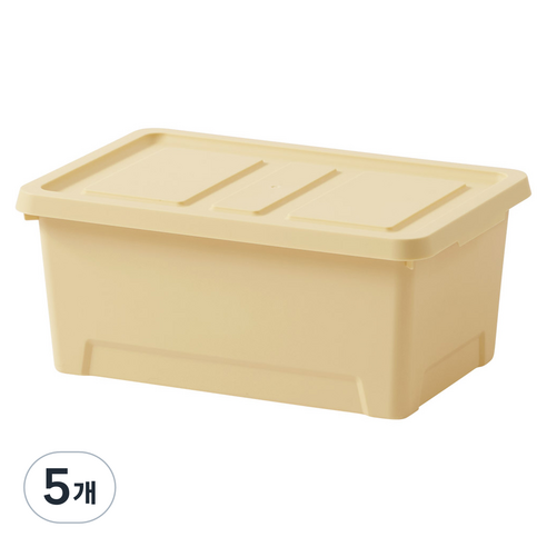 룸앤홈 국내 제조 마일드 수납박스, 버터옐로우, 5개