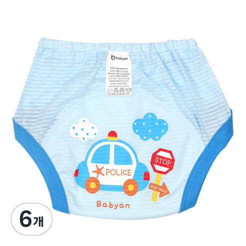 베이비앙 3중 방수 배변훈련팬티, 폴리카, 6개