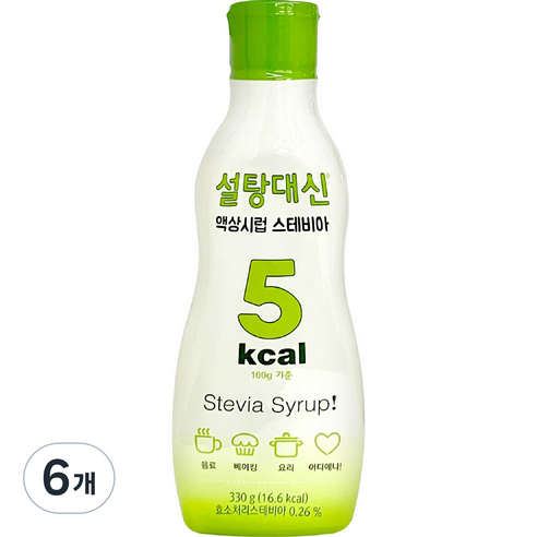 설탕대신 액상 시럽 스테비아, 330g, 6개